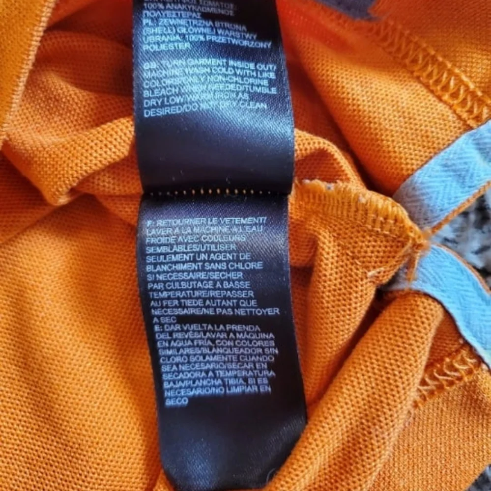 Men's Large The North Face 1/4 Zip Polo‎ Shirt orange short sleeve tee T-shirt